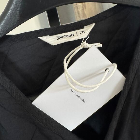 3sixteen Quilted Onyx Black Liner Jacket 2X NEW Button Up Tencel Cotton Coat XXL - Picture 5 of 6